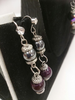 Handmade Earrings Beads Plum Agate Hematite Silver L301644
