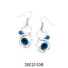 Blue Enamel Silver Drop Earrings
