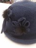 Blue Winter Hat with Black Flower