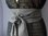 Grey Handmade Leather Obi Sash Wrap Tie Belt