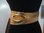 Gold Leather Obi Belt, Gold Handmade Leather Belt, Gold Sash, Gold Double Wrap