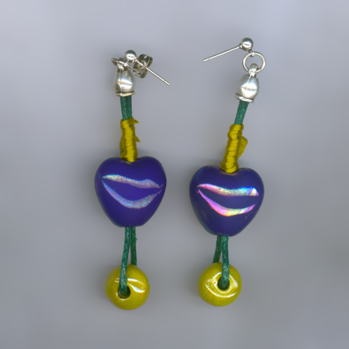 Handmade earrings with ceramic beads