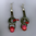 Handmade earrings with black and red ceramic beads