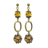 Agate and crystal handmade long earrings
