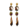 Brown marbled agate dangle earrings