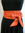 Orange Handmade Leather Obi Sash Wrap Tie Belt