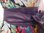 Purple Leather Obi Belt, Handmade Sash Belt, Purple Leather Double Wrap Belt