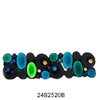 Wide Stretch Bracelet Black Turquoise