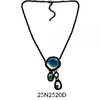 Small Drop Necklace Black Turquoise Enamel