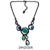 Necklace Black Turquoise Enamel