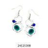 Turquoise Enamel Silver Drop Earrings