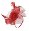 Red Fascinator Two Flowers on Headband Alice Band