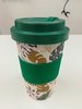 Eco Friendly Reusable Bamboo Cup - Green Leaves