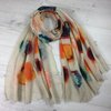 Beige Scarf with Large Multicolour Spots