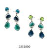 Triple Drop Enamel Earrings Turquoise