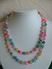 Two Strand Multicolour Rainbow Beaded Necklace