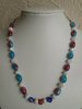 Red and Blue Glass Beaded Necklace