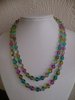 Rainbow Beaded Necklace - Two Strands - Multicolour