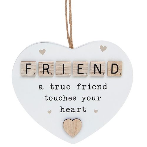 True Friend Heart Scrabble Wall Plaque