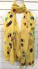 Yellow Scarf wih Multicolour Rainbow Abstract Dots