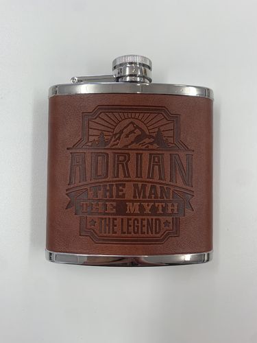 Mens Personalised Hip Flask, Adrian