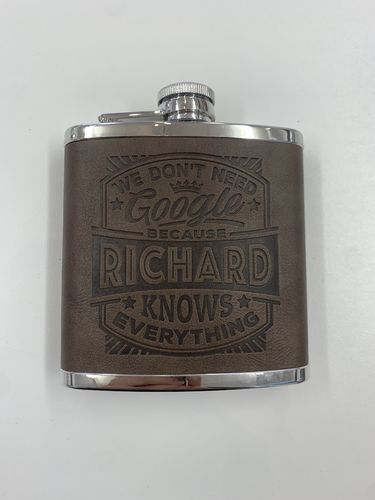 Mens Personalised Hip Flask, Richard