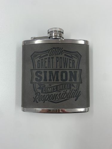 Mens Personalised Hip Flask, Simon