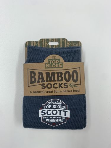 Mens Eco Friendly Personalised Bamboo Socks, Scott