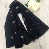 Navy Blue Scarf with Rose Gold Glitter Hearts