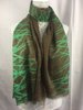 Brown and Green Scarf - Abstract Print