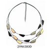 Grey Necklace, Black Wire Necklace, Multistrand Necklace