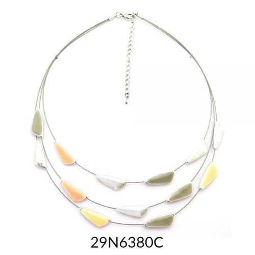 Grey Necklace, Wire Necklace, Multi Strand Necklace
