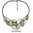 Grey Statement Necklace on Black Leather Cord