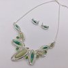 Green Necklace, Green Earrings, Jewellery Set Green
