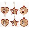Snowman Wood Christmas Baubles, Stars and Hearts