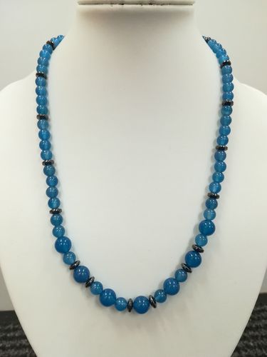 Blue Agate and Hematite Necklace