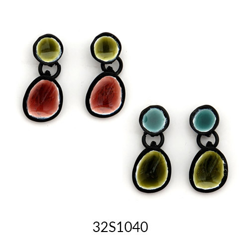 Colourful Enamel Drop Earrings