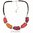 Resin Statement Necklace in Coral and Red Hues