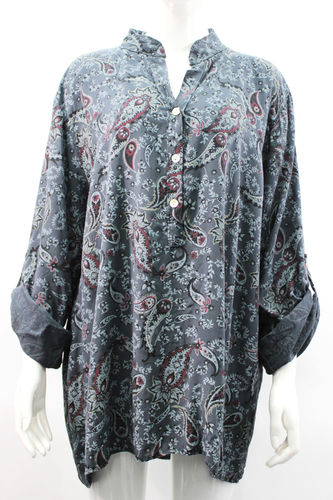 Floral Paisley Blouse in Grey