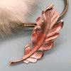 Rose Gold and Pink Feather Magnetic Brooch