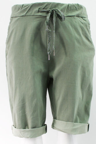Khaki Green Stretch Shorts Magic Shorts