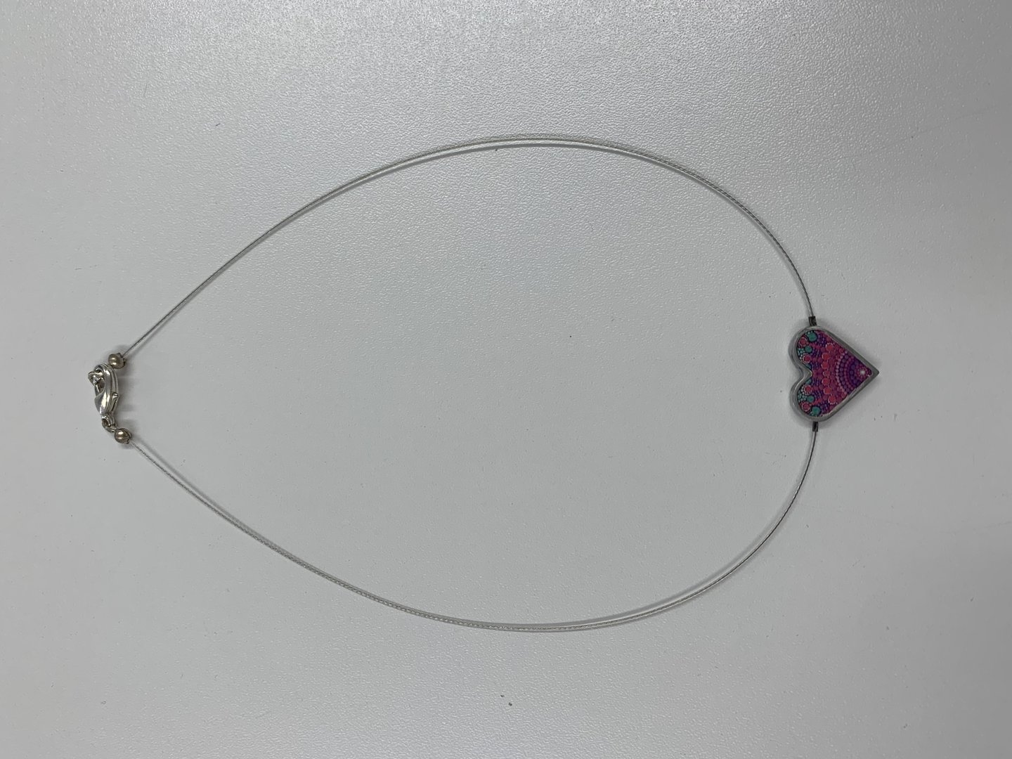 Wire Necklace Purple Heart