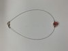 Wire Necklace with Red Stripey Oval