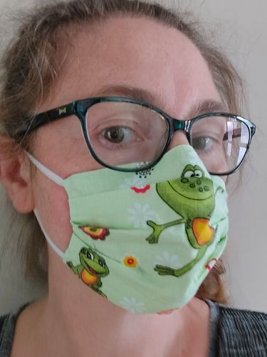 Cotton Face Mask, Reusable Face Covering - Frogs