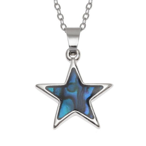 Blue Star Pendant, Abalone Shell Star Pendant