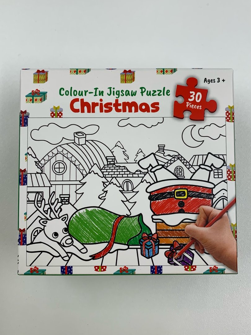 Colour-In Christmas Jigsaw Puzzle