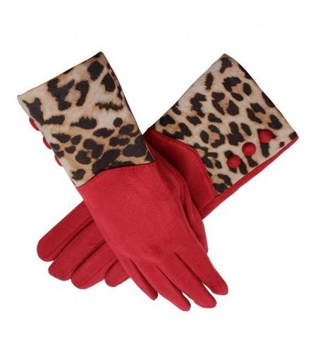 Leopard Print Gloves Red