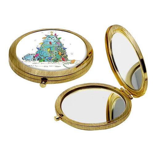 Christmas Cat Compact Mirror