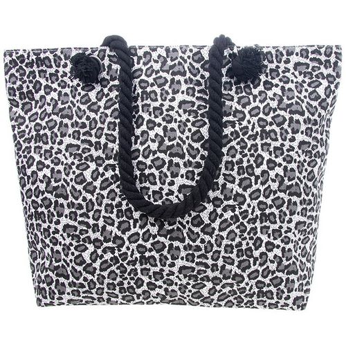 White Leopard Print Tote, Animal Print Beach Bag